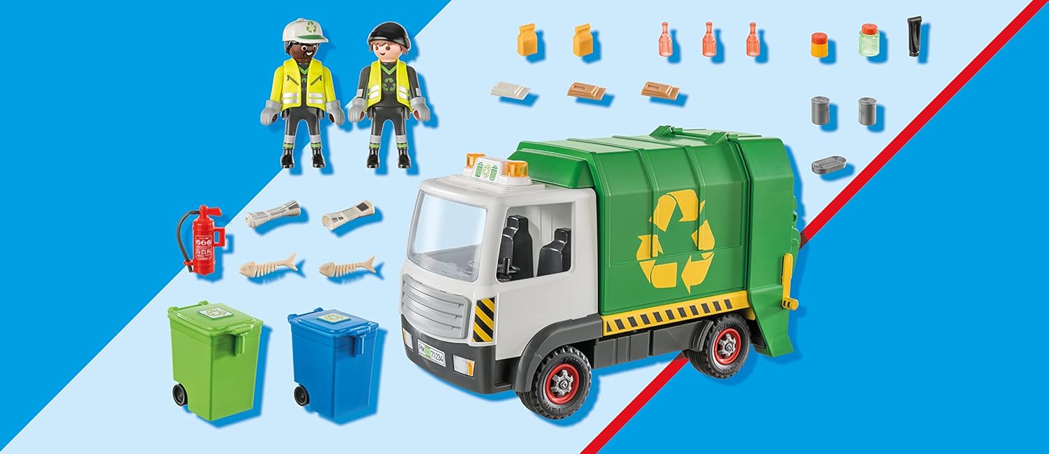PLAYMOBIL SET CAMIÓN DE RECICLAJE 71234 CON ACCESORIOS Y 2 FIGURAS CARRO VEHICULO 61 PIEZAS - 6