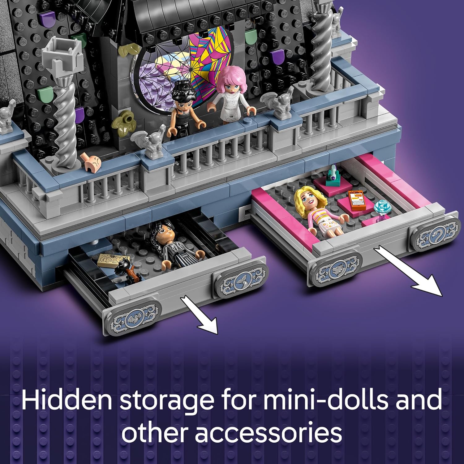 LEGO WEDNESDAY Y ENID'S DORMITORIO MERLINA 76781 CON 4 MINIFIGURAS - 6