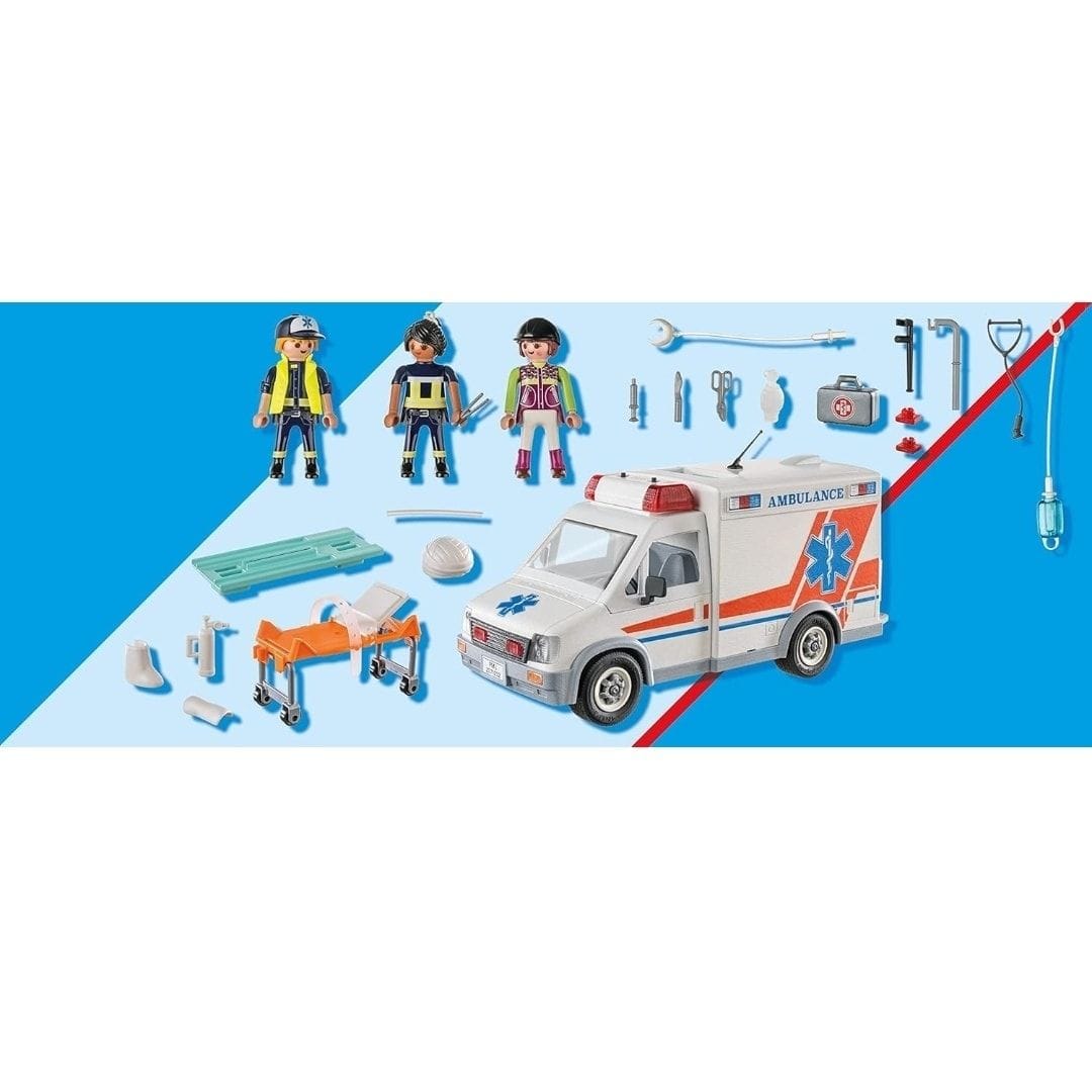PLAYMOBIL AMBULANCE. CITY LIFE AMBULANCIA 71232 - 63 PIEZAS INCLUYE FIGURAS Y ACCESORIOS - 4