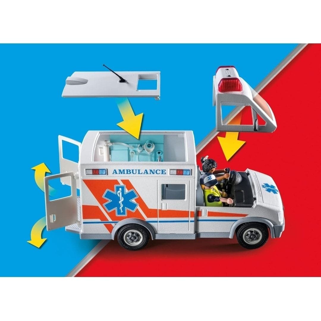 PLAYMOBIL AMBULANCE. CITY LIFE AMBULANCIA 71232 - 63 PIEZAS INCLUYE FIGURAS Y ACCESORIOS - 5