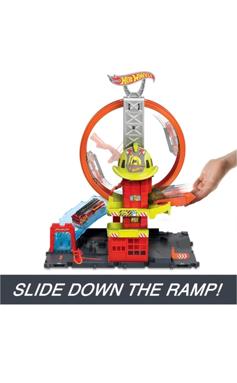 HOT WHEELS CITY WITH 1 TOY CAR PISTA DE CARROS - 2