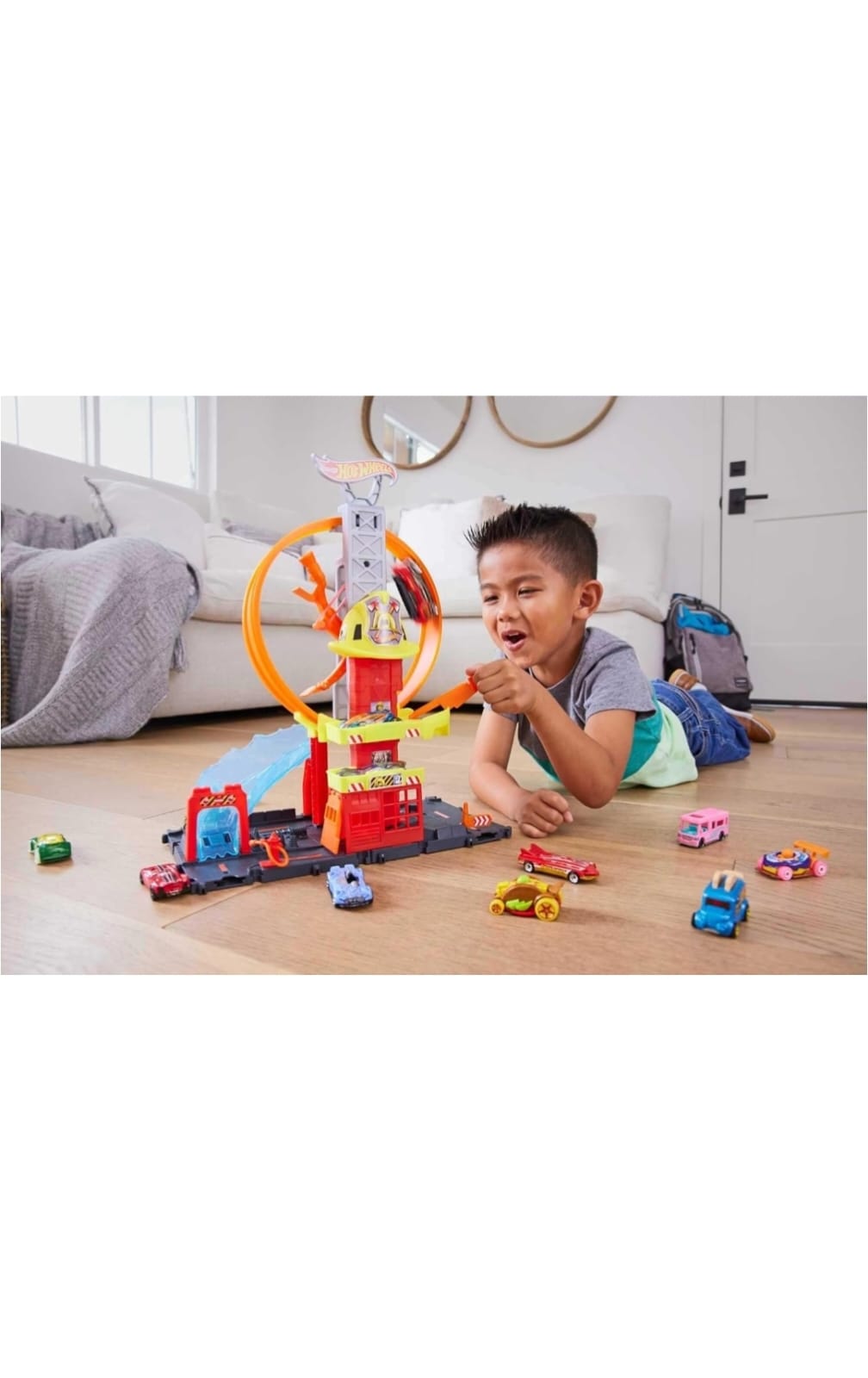 HOT WHEELS CITY WITH 1 TOY CAR PISTA DE CARROS - 5