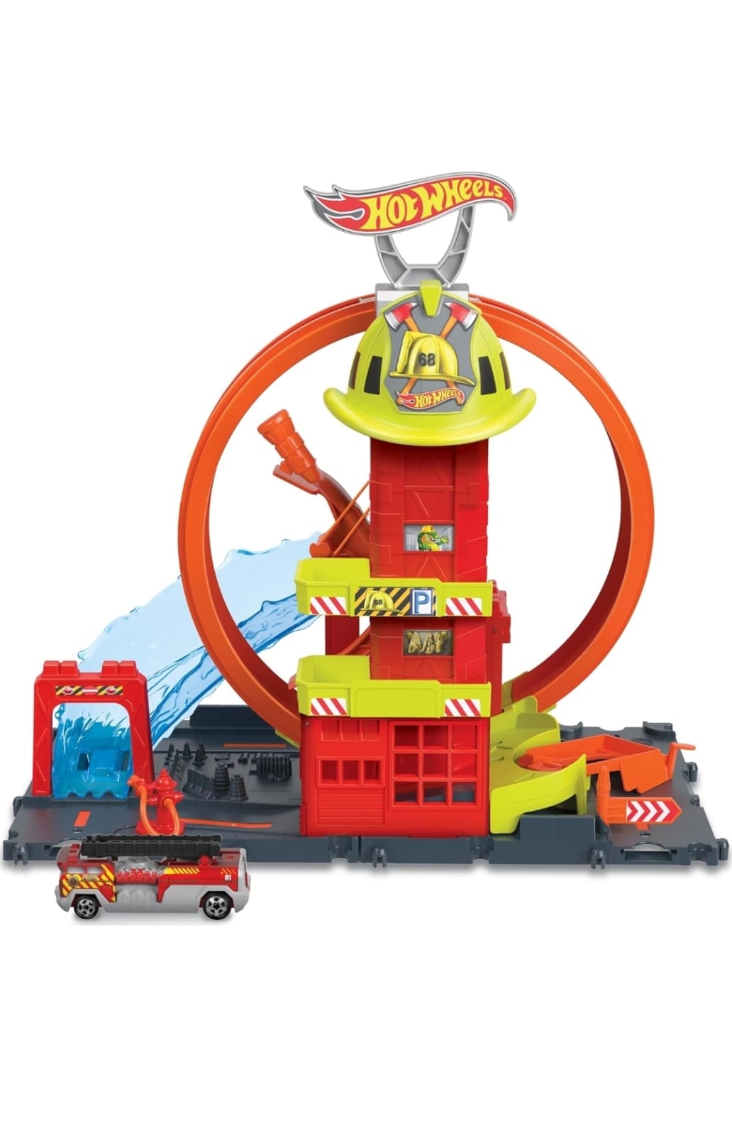 HOT WHEELS CITY WITH 1 TOY CAR PISTA DE CARROS - 6