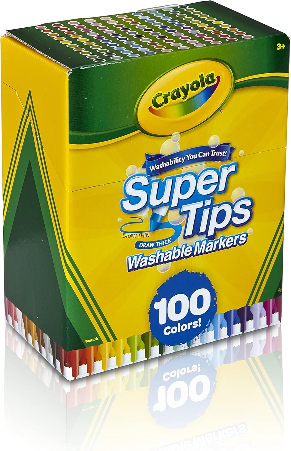 PACK PLUMONES CRAYOLA 58-5100 100 UNIDADES LETTERING SUPER TIPS MARCADORES LAVABLES DE PUNTA FINA, MARCADORES DE DIBUJO - 5