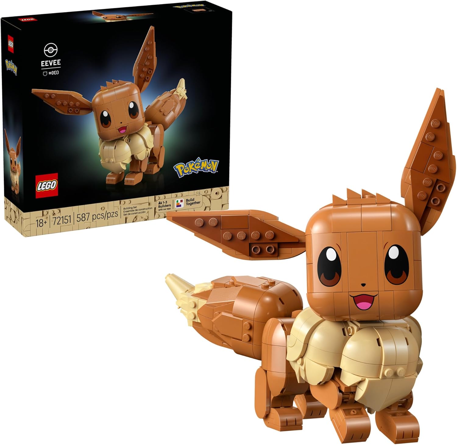LEGO POKÉMON EEVEE 72151 - JUEGO DE CONSTRUCCIÓN COLECCIONABLE PARA ADULTOS DE 587 PIEZAS - 1