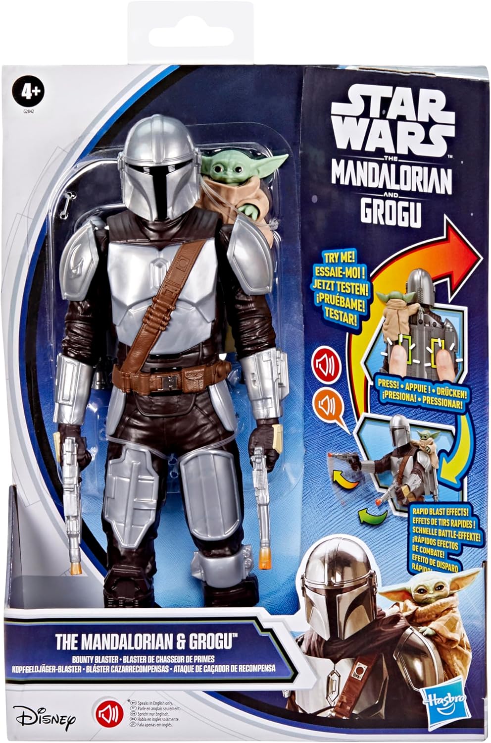 STAR WARS THE MANDALORIAN Y GROGU BOUNTY BLASTER, FIGURA DE ACCIÓN DE 11 PULGADAS CON EFECTOS DE SONIDO, JUGUETES INTERACTIVOS - 4