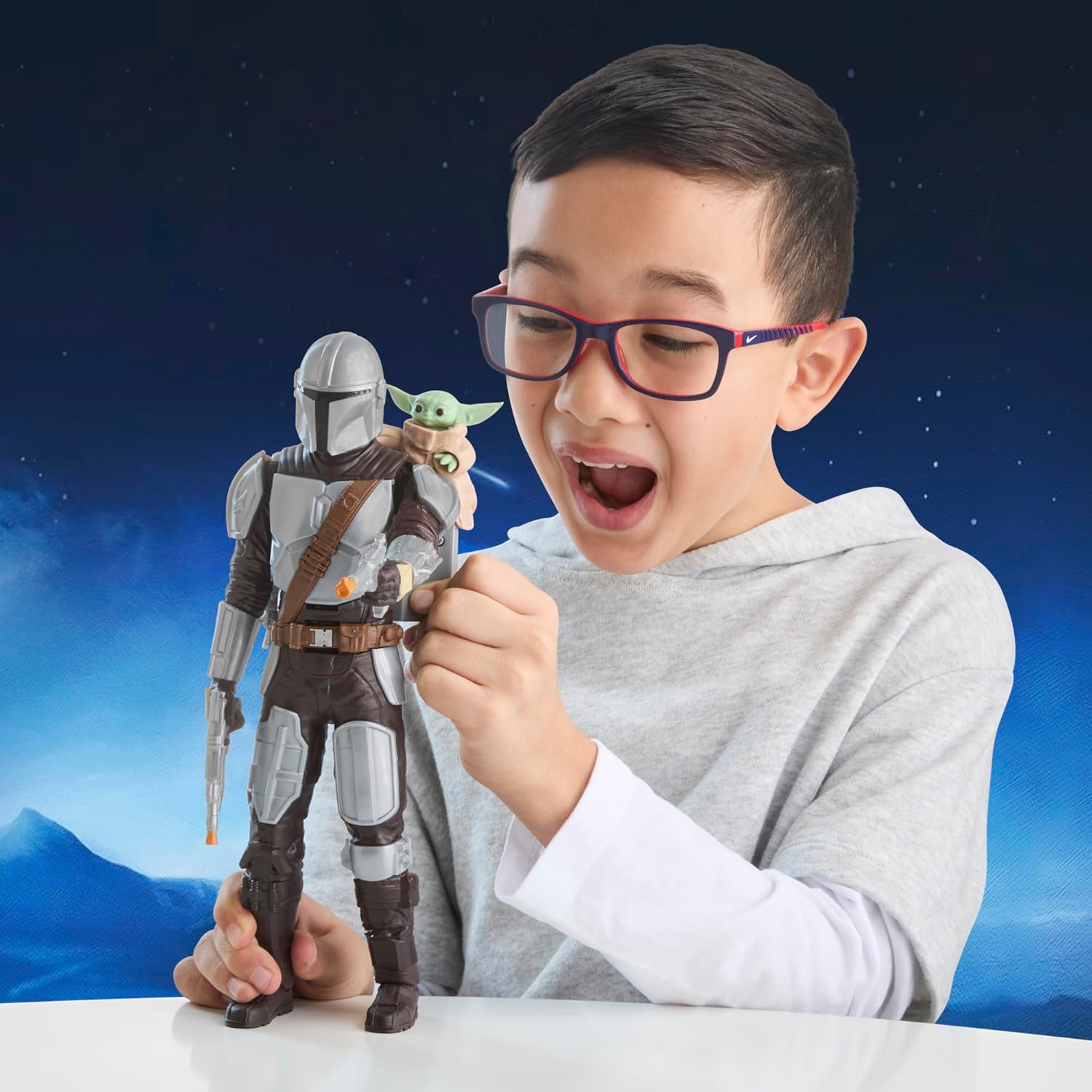 STAR WARS THE MANDALORIAN Y GROGU BOUNTY BLASTER, FIGURA DE ACCIÓN DE 11 PULGADAS CON EFECTOS DE SONIDO, JUGUETES INTERACTIVOS - 5