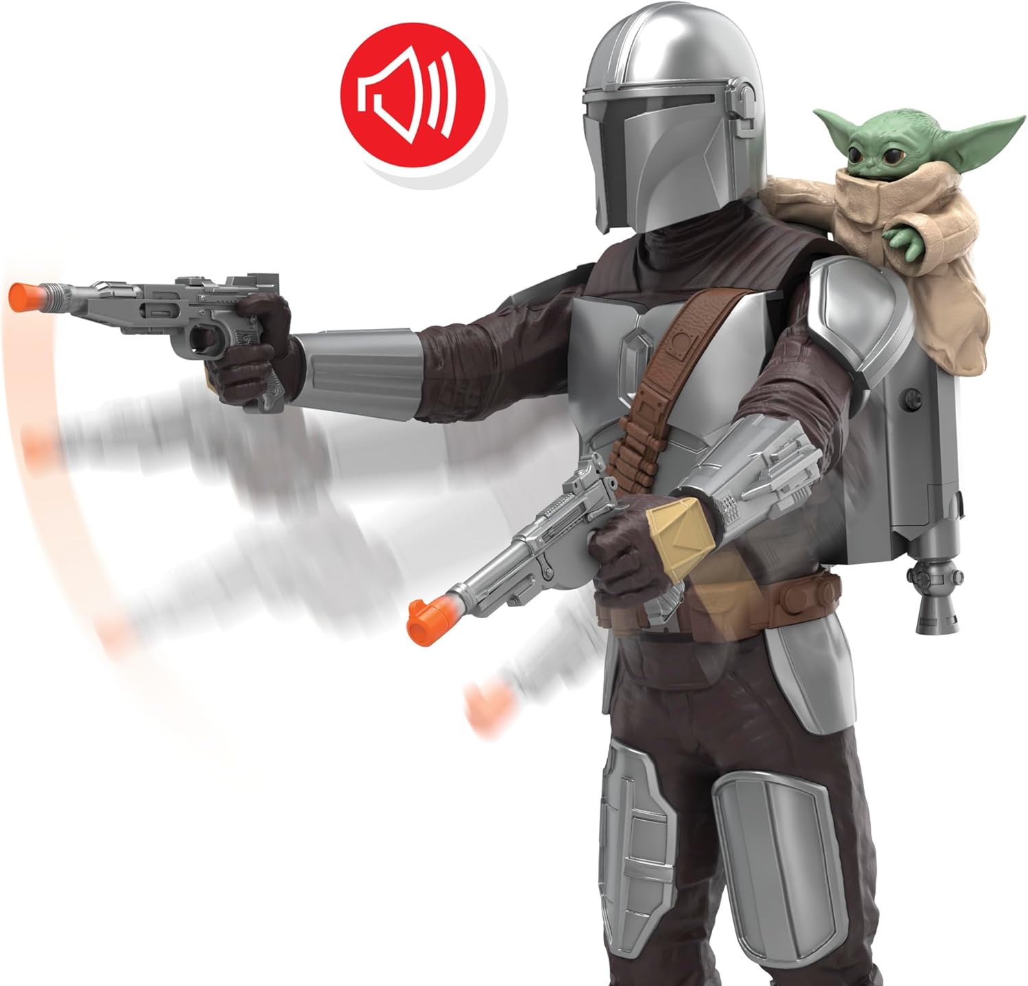 STAR WARS THE MANDALORIAN Y GROGU BOUNTY BLASTER, FIGURA DE ACCIÓN DE 11 PULGADAS CON EFECTOS DE SONIDO, JUGUETES INTERACTIVOS - 8