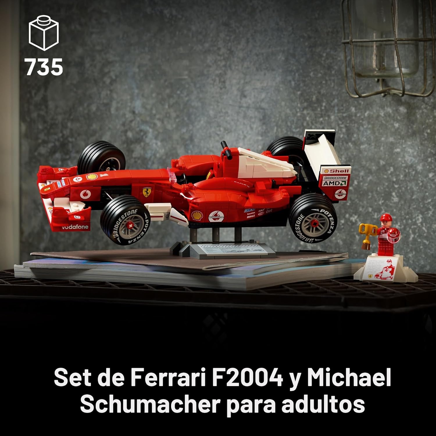 LEGO ICONS FERRARI F2004 Y MICHAEL SCHUMACHER 11375 JUEGO DE CONSTRUCCIÓN PARA ADULTOS, MAYORES DE 18 AÑOS - FERRARI F1 DE 735 P - 2