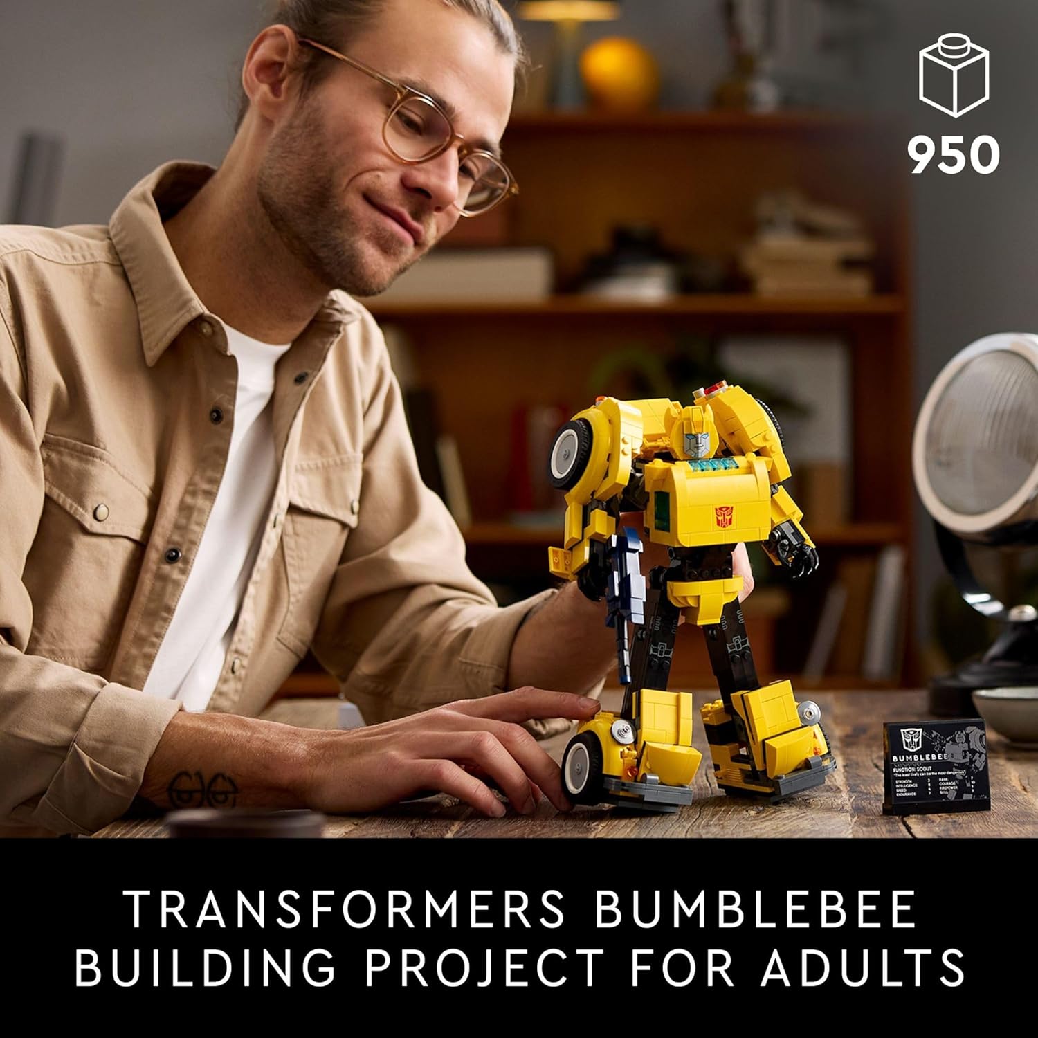 LEGO ICONS TRANSFORMERS BUMBLEBEE 10338 FIGURA DE ACCIÓN JUGUETE COLECCIONABLE DE ROBOT PARA ADULTOS DE 950 PIEZAS - 5