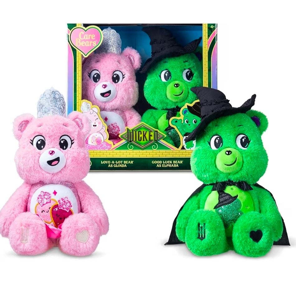 PELUCHE CARE BEARS X WICKED 35CM OSITOS CARIÑOSITOS CAJA DE 2 PELUCHES GLINDA Y ELPHABA - 1