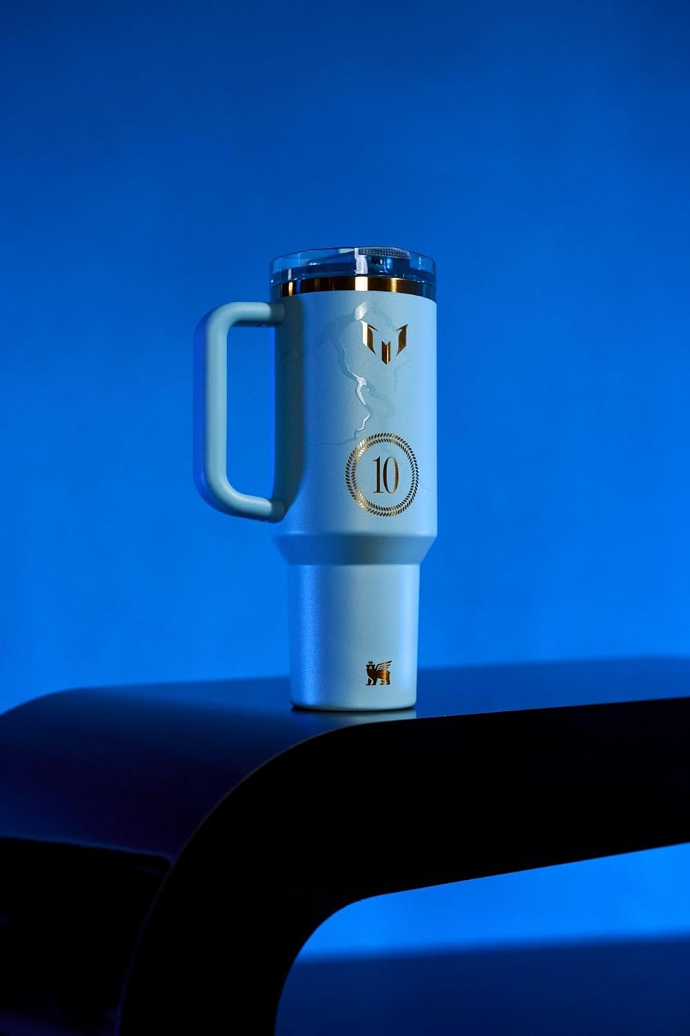 STANLEY X MESSI QUENCHER PROTOUR - VASO DE PAJA CON TAPA A PRUEBA DE FUGAS, 40 ONZAS, POPOTE Y ASA INTEGRADOS, SOPORTE PARA VASOS - 6