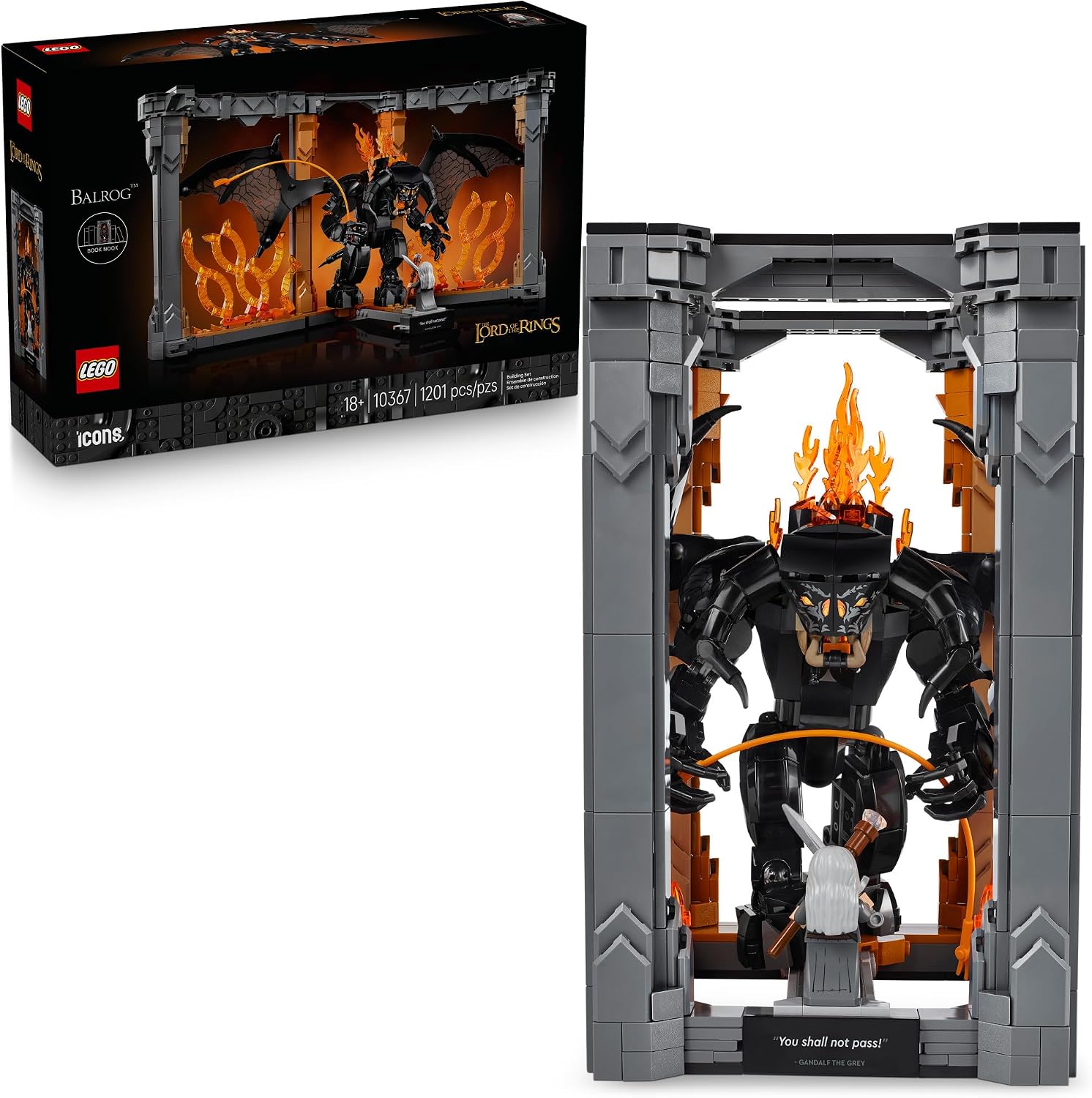 LEGO ICONS THE LORD OF THE RINGS: BALROG BOOK NOOK KIT 1201 PIEZAS - 1