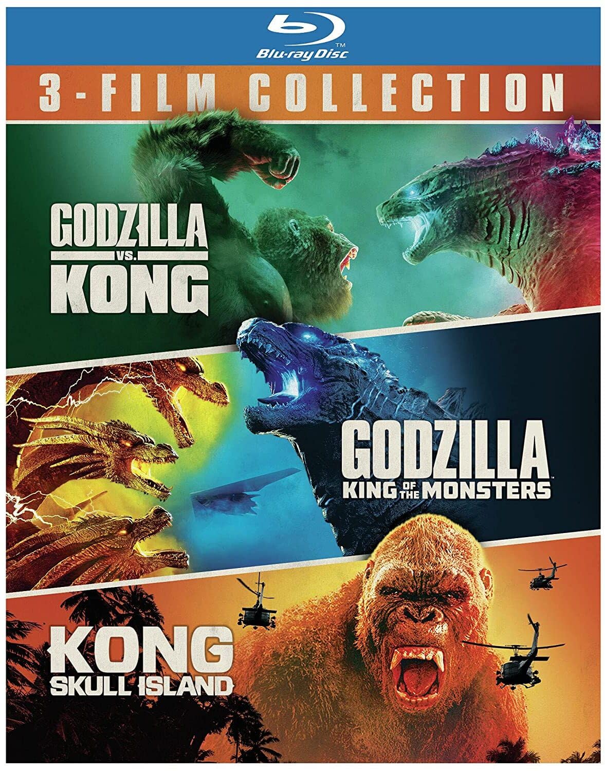 PELÍCULA 3 FILM COLLECTION GODZILLA VS. KONG/GODZILLA: KING OF THE MONSTERS/KONG: SKULL ISLAND BLURAY CON SLIPCOVER - 1