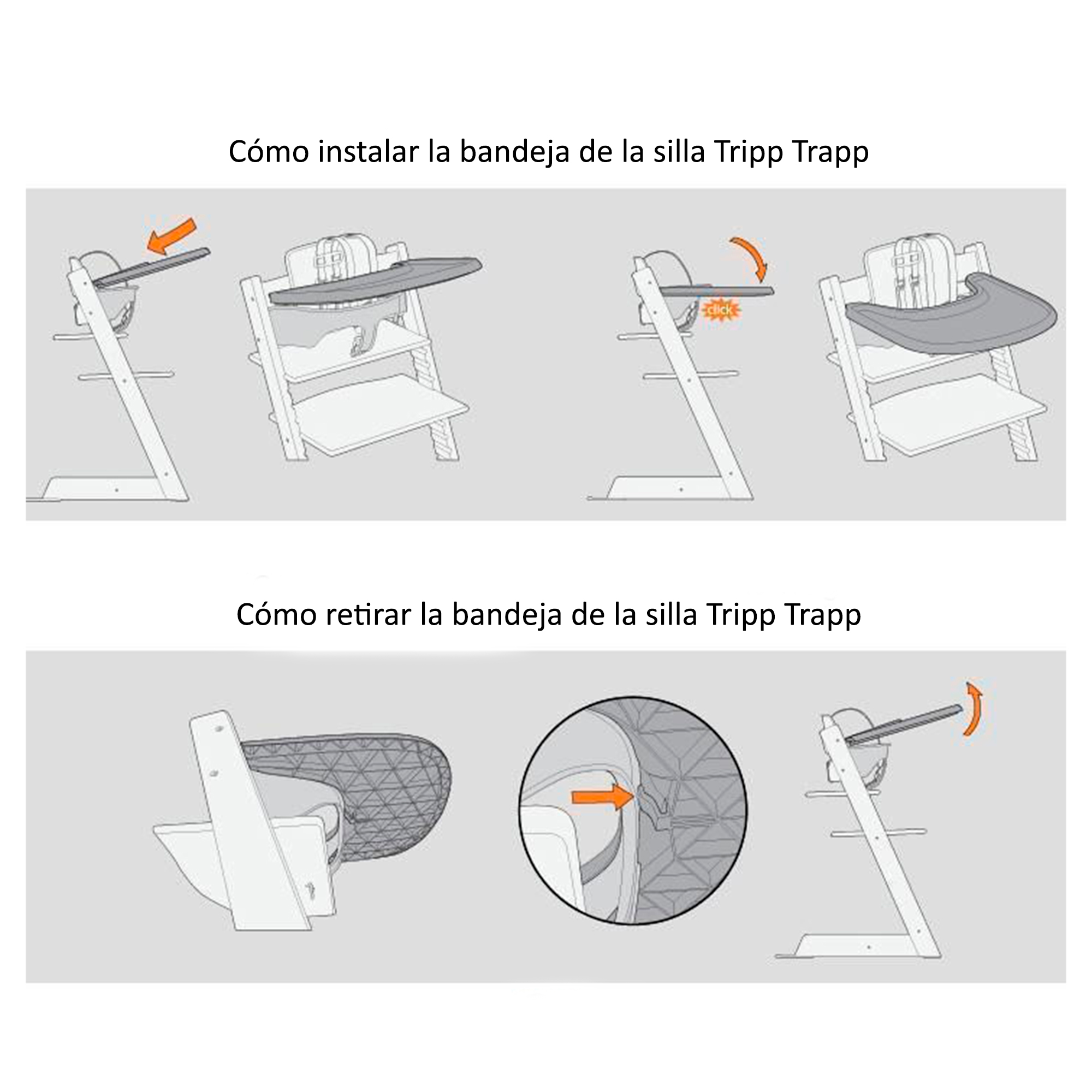 BANDEJA PARA SILLA STOKKE MODELO TRIPP TRAPP - GRIS - 3