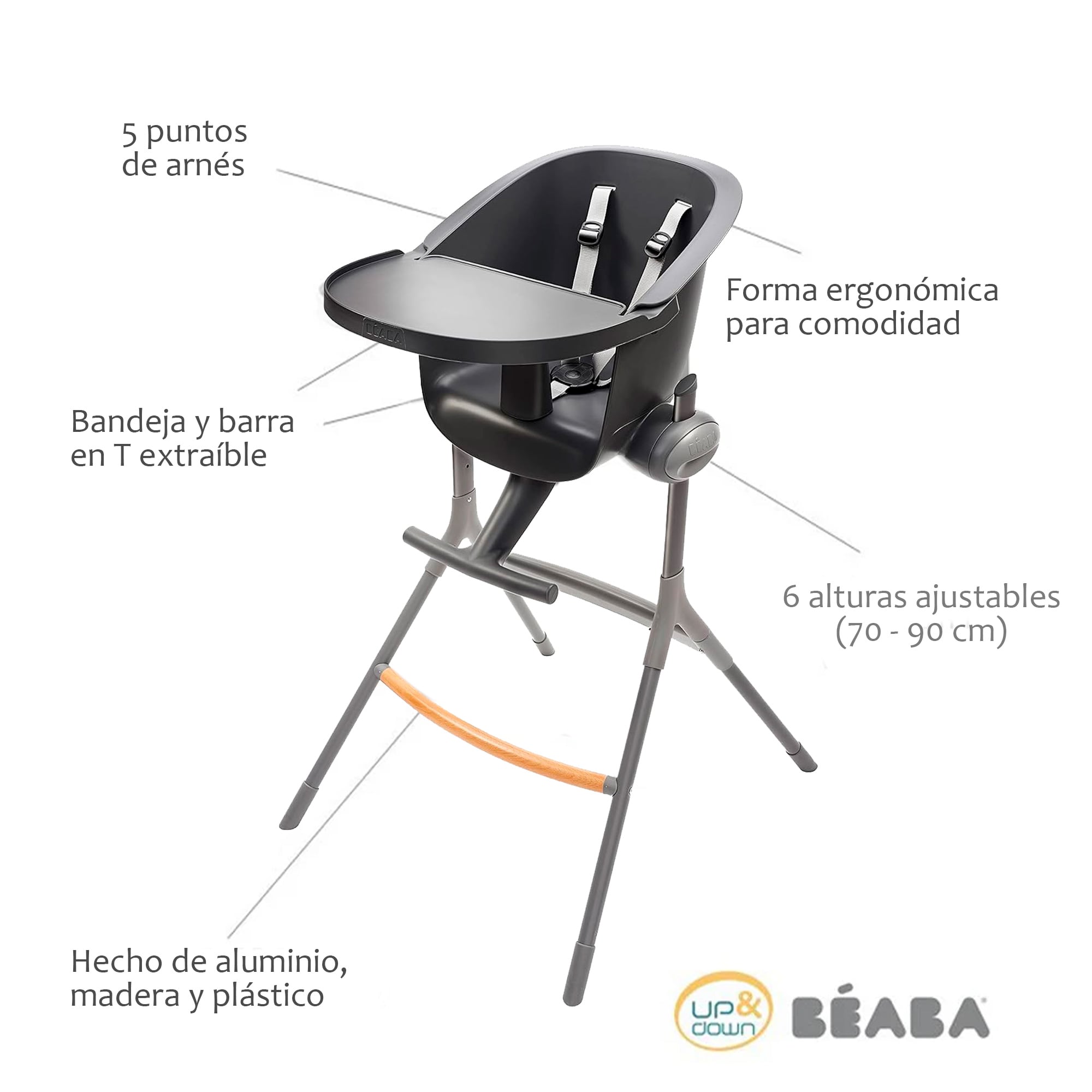 SILLA DE COMER DE 6 MESES A 3 AÑOS MODELO UPYDOWN BEABA - 3
