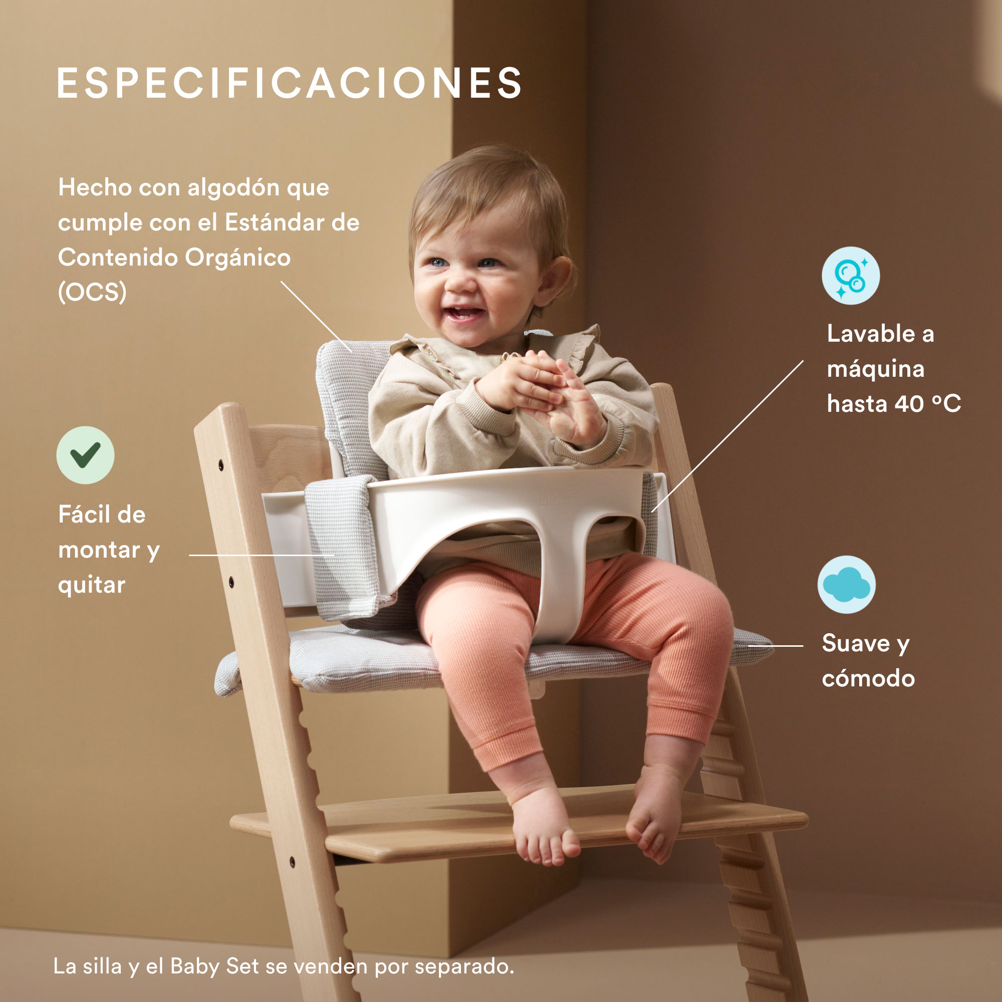 PACK SILLA MODELO TRIPP TRAPP + BABYSET + BANDEJA STOKKE - 2