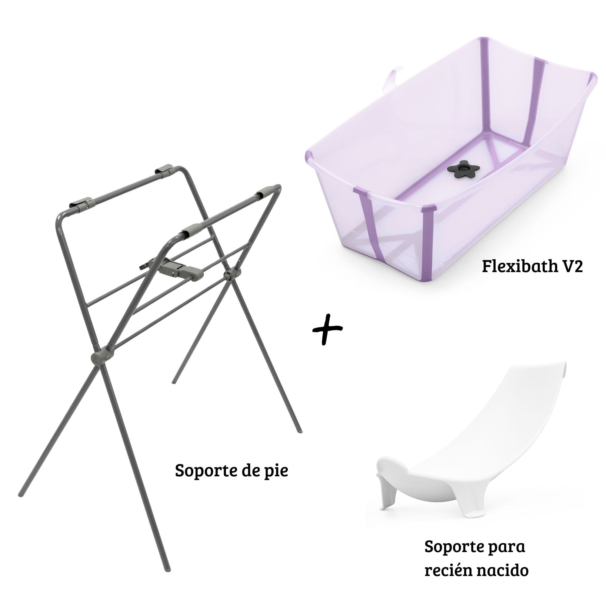 PACK BAÑERA FLEXIBATH V2 + SOPORTE DE PIE STOKKE + SOPORTE DE RECIÉN NACIDO - 1