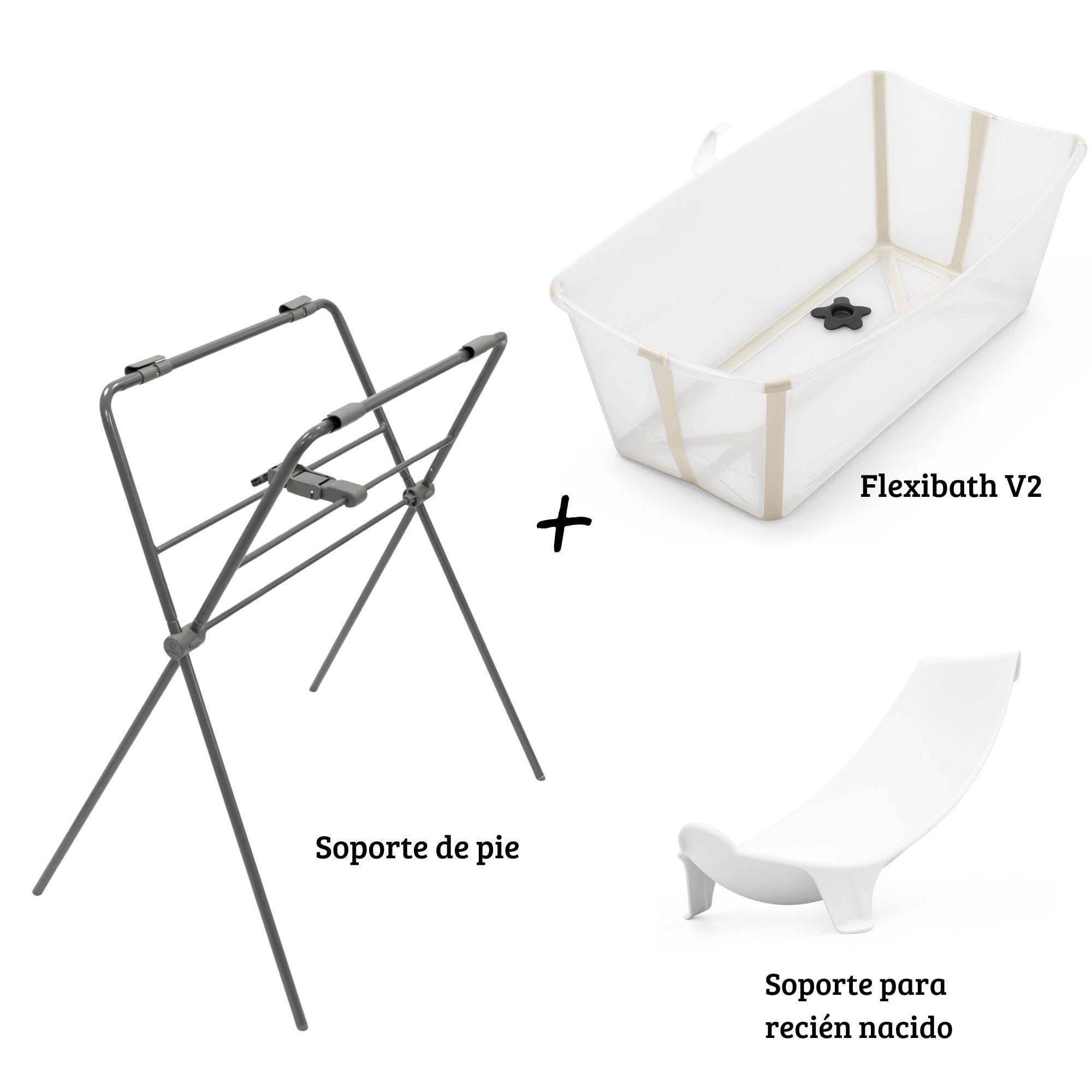 PACK BAÑERA FLEXIBATH V2 + SOPORTE DE PIE STOKKE + SOPORTE DE RECIÉN NACIDO - 1