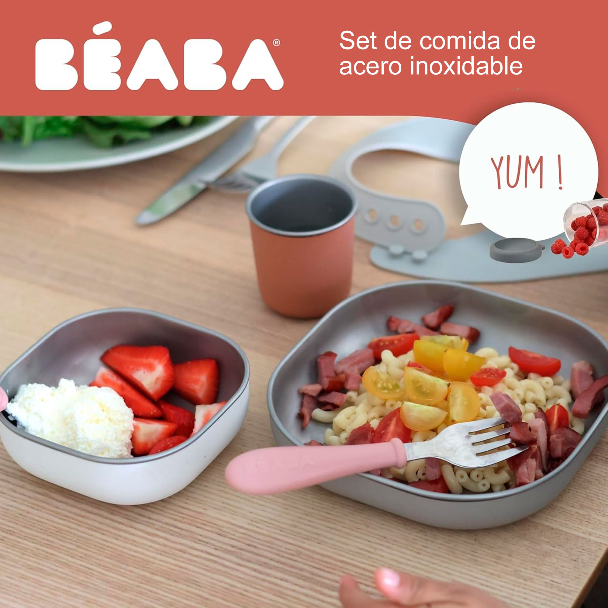 SET DE VAJILLA DE ACERO INOXIDABLE 3 PIEZAS – BEABA - 4