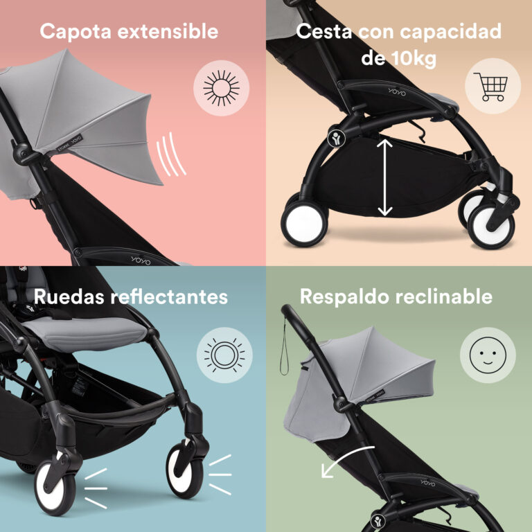 COCHE STOKKE YOYO³ COMPLETO CHASIS NEGRO CON BASSINET Y TEXTIL 2DA ETAPA - 3