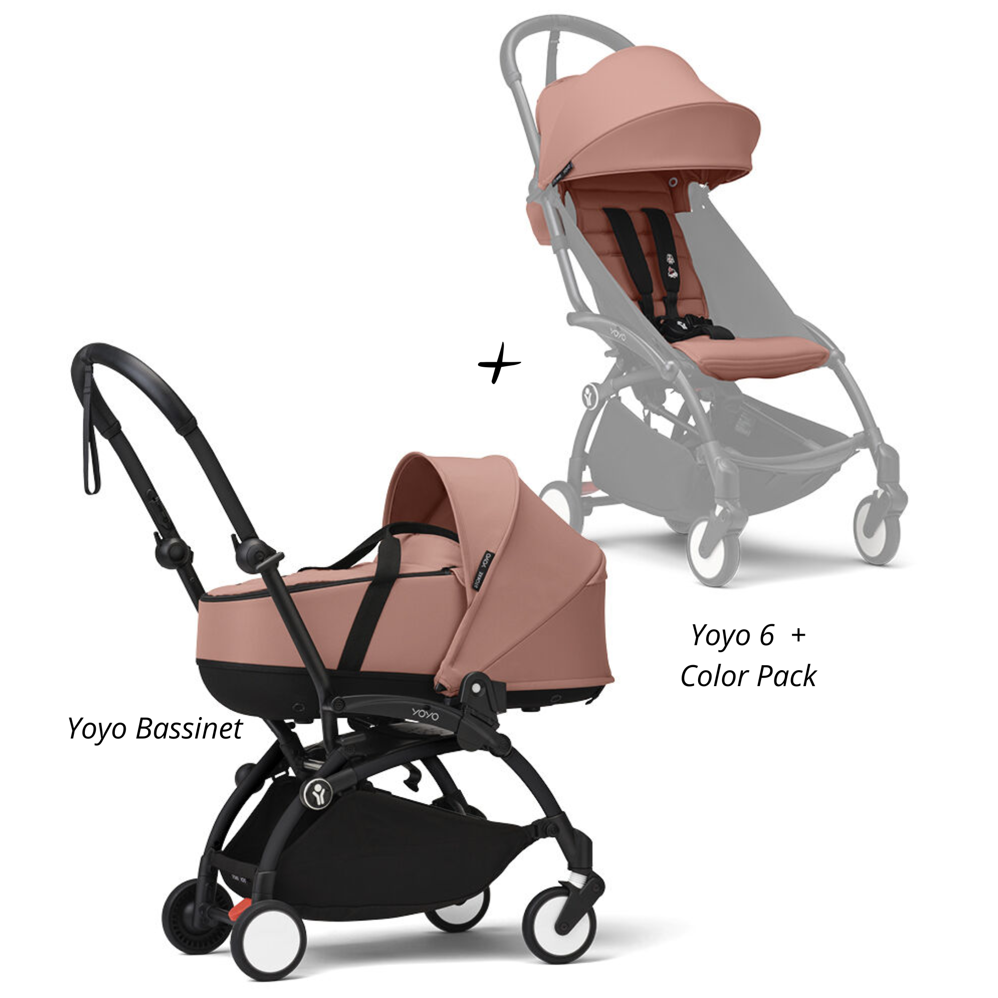 COCHE STOKKE YOYO³ COMPLETO CHASIS NEGRO CON BASSINET Y TEXTIL 2DA ETAPA - 1
