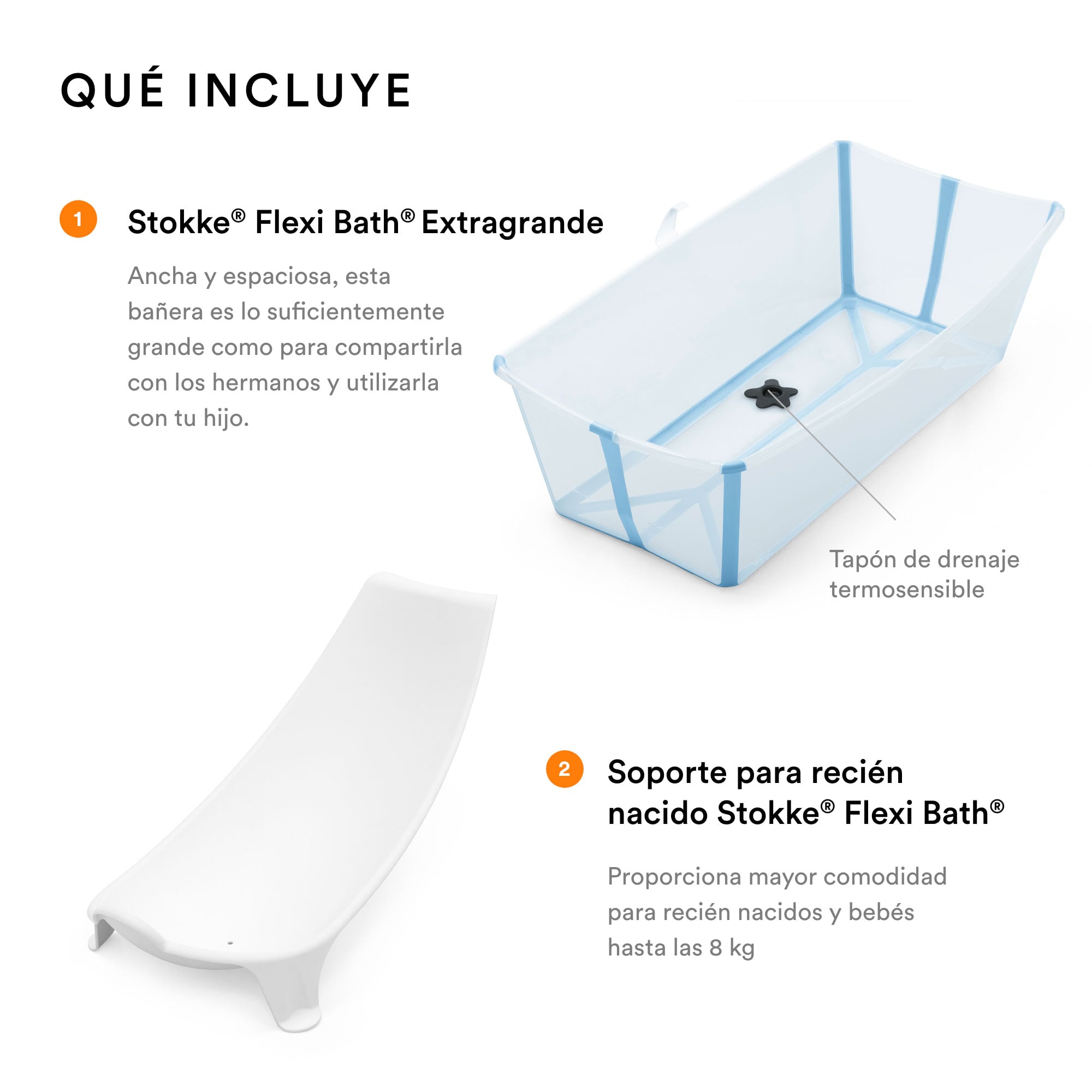 PACK BAÑERA PLEGABLE FLEXIBATH XL + SOPORTE RECIÉN NACIDO STOKKE - 2