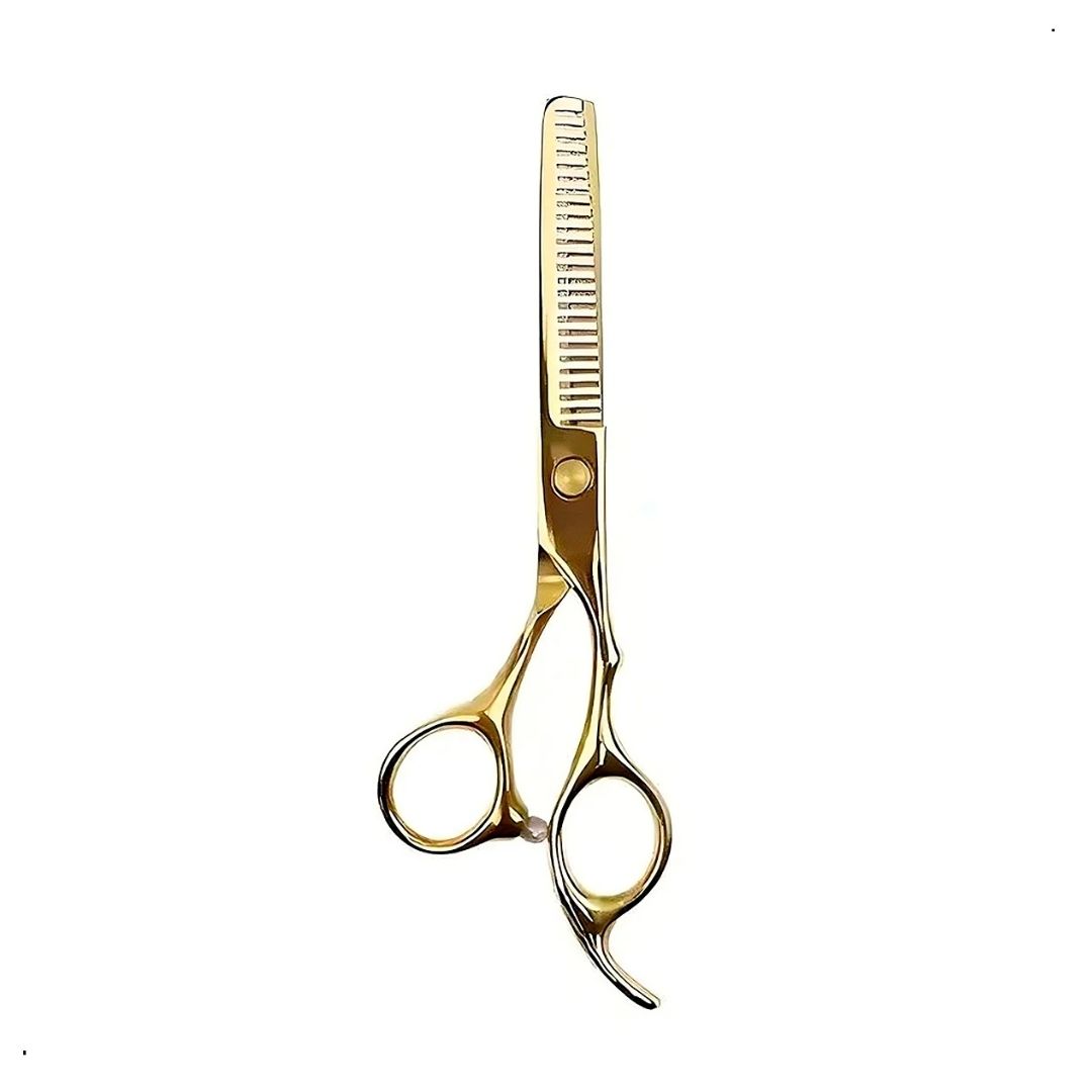 2 KIT PROFESIONAL DE CORTE DE CABELLO DORADO – TIJERAS + NAVAJA + PEINES - 4
