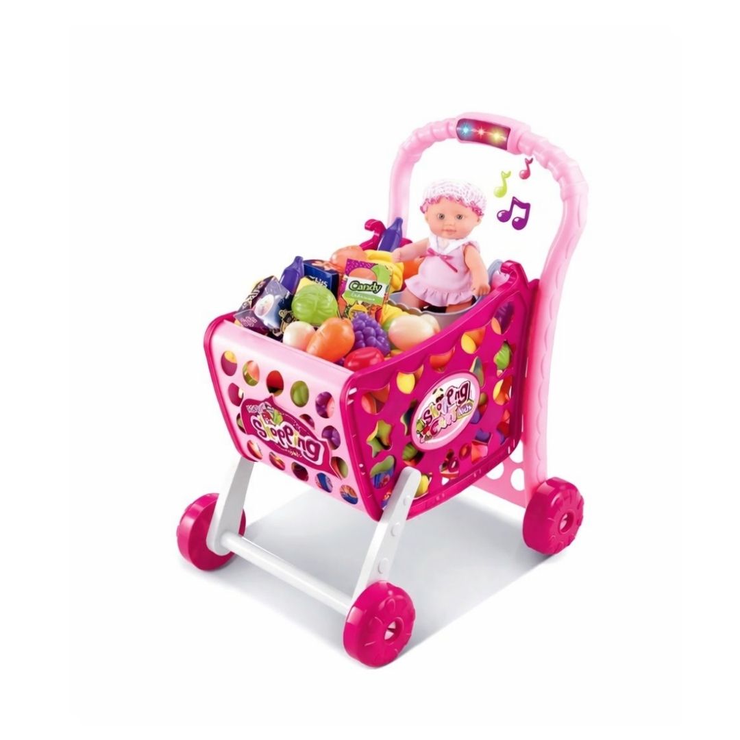 CARRITO DE COMPRAS INFANTIL 3 EN 1 CON MUÑECA, LUCES Y SONIDO - 2