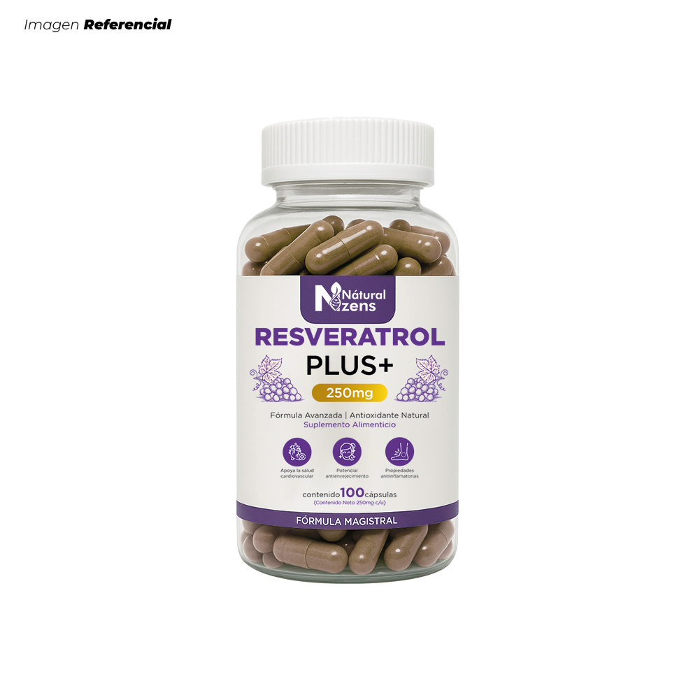 RESVERATROL PLUS + SUPERALIMENTO ANTIOXIDANTES Y LONGEVIDAD CELULAR 100 CÁPSULAS - 1