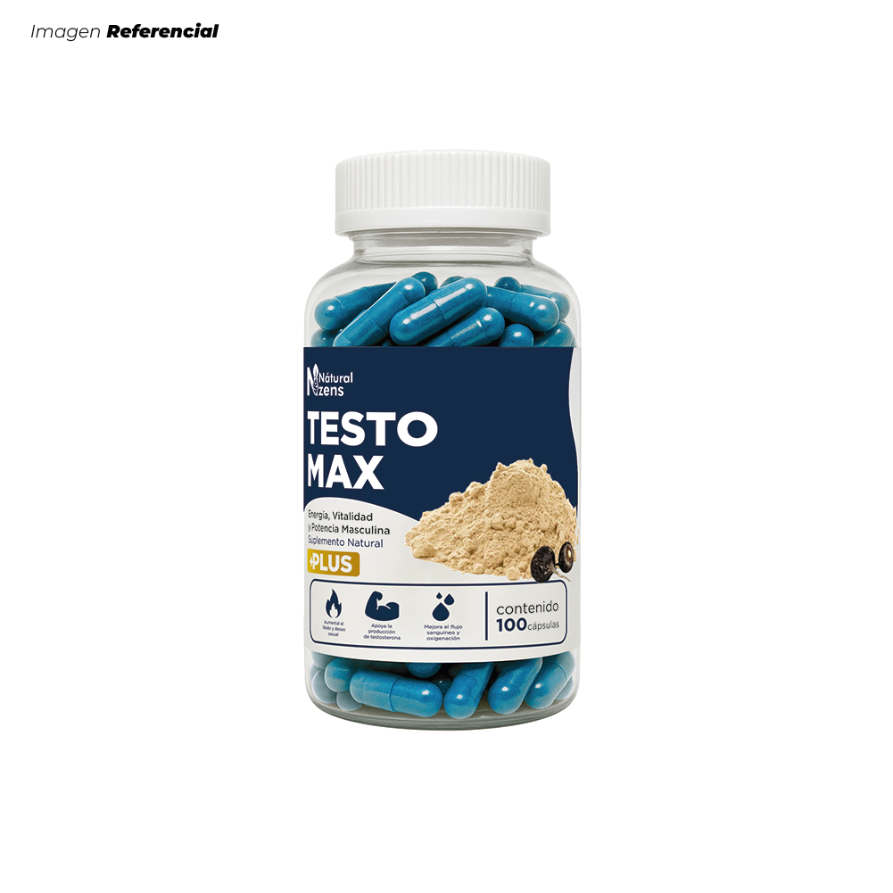 TESTO MAX PLUS + POTENCIADOR MASCULINA MACA NEGRA 100 CÁPSULAS - 1