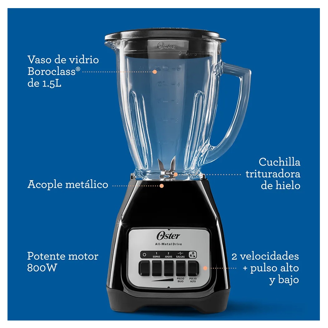 LICUADORA OSTER 550 WATTS BLSTKAG-BPB-053 NEGRO - 5