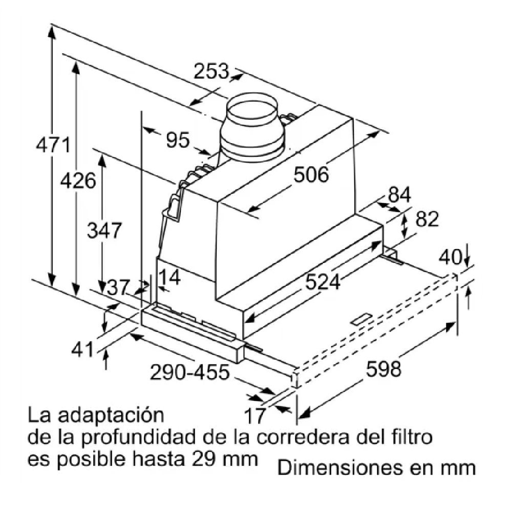 CAMPANA EXTRACTORA BOSCH DFS067A50 TELESCOPICA 60 CM SILVER - 5