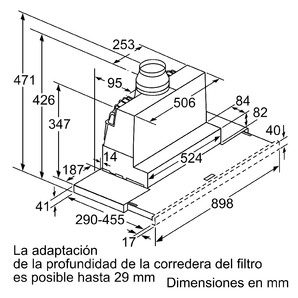 CAMPANA EXTRACTORA BOSCH DFS097A51 TELESCOPICA 90 CM SILVER - 7