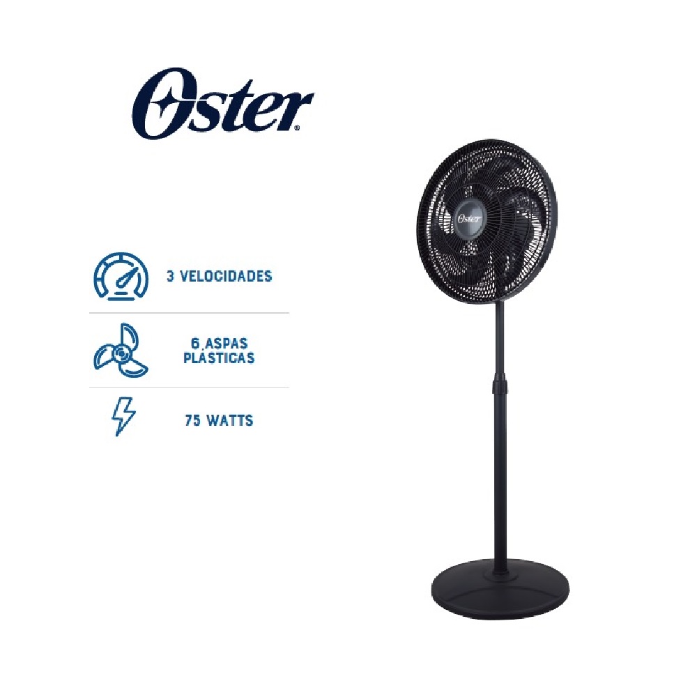 VENTILADOR OSTER EOSVELIST1631-6H DE PEDESTAL 18' 75 WATTS 3 VELOCIDADES - 2