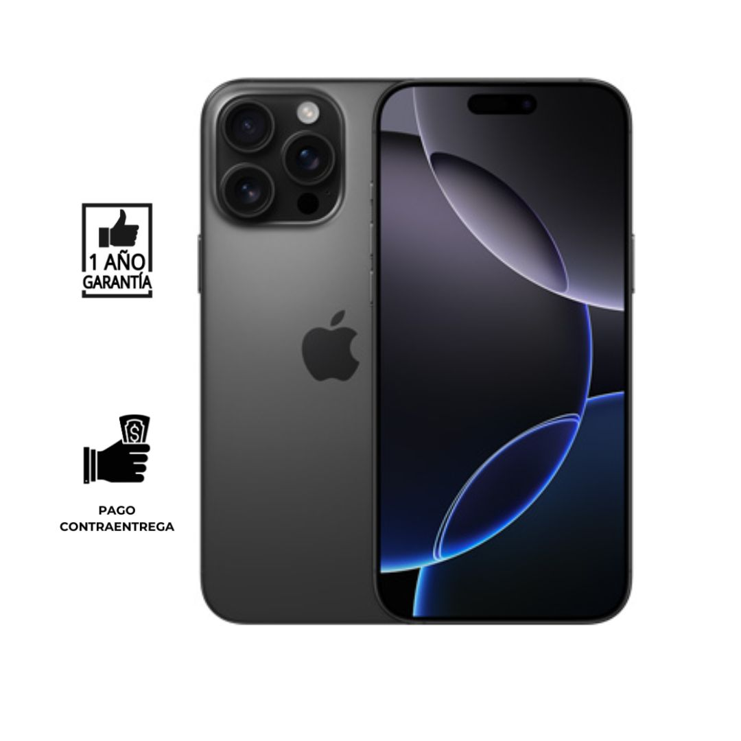 REACONDICIONADO IPHONE 16 PRO 128GB I GRADO A I COLOR NEGRO TITANIO - 1