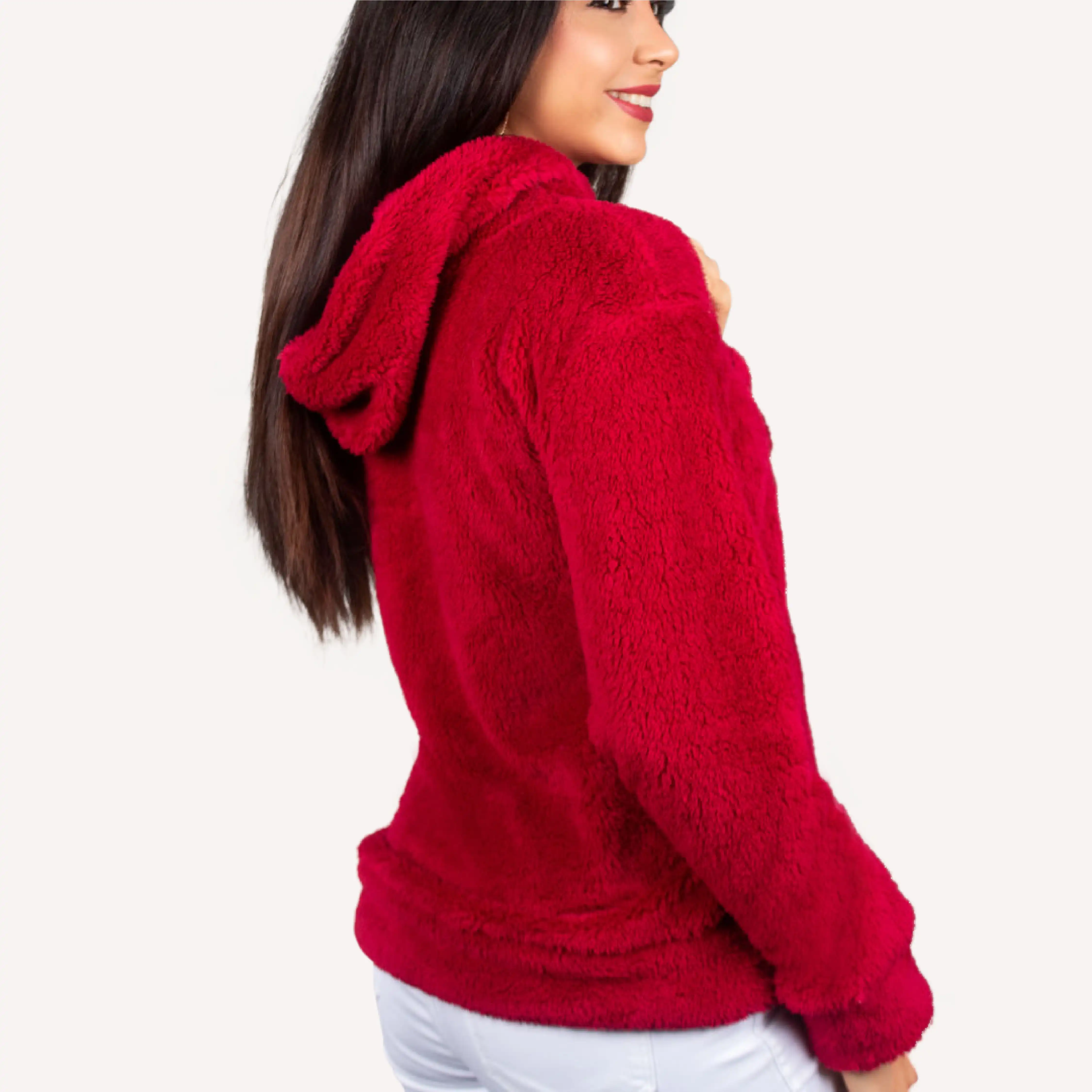 CHOMPA MANGA LARGA MUJER FLEIRI AND MANNER ROJO CON CAPUCHA - 3
