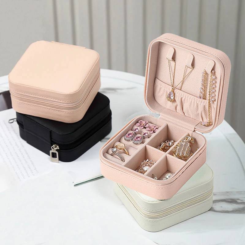 PACK 03 PCS MINI ORGANIZADOR DE JOYAS DE VIAJE PORTÁTIL CON CREMALLERA - 1