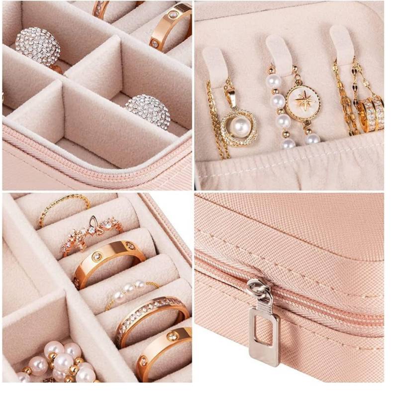 PACK 03 PCS MINI ORGANIZADOR DE JOYAS DE VIAJE PORTÁTIL CON CREMALLERA - 4
