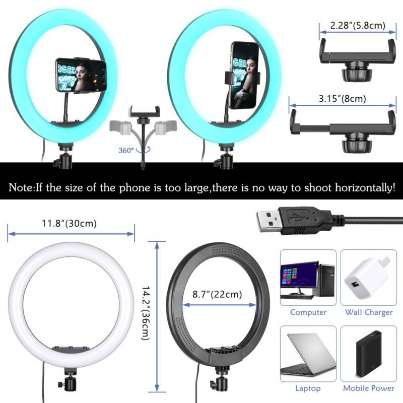 ANILLO DE LUZ LED PARA SELFI DE 30 CM RGB - 4