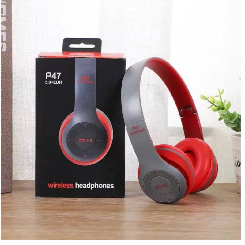 AUDÍFONOS OEM P47 BLUETOOTH DEPORTIVOS PARA IPAD TABLET TELEFONO ROJO - 1