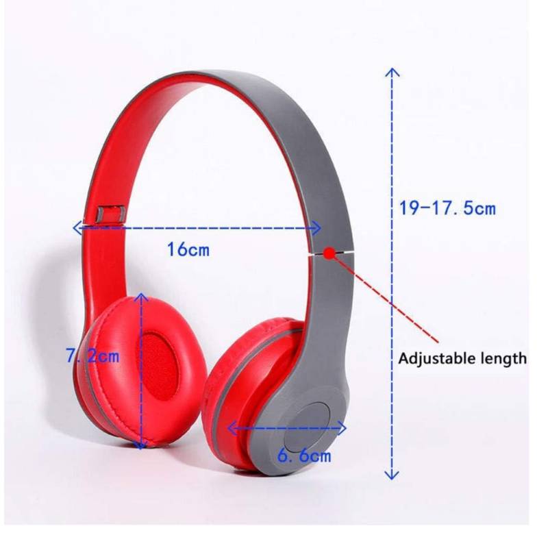 AUDÍFONOS OEM P47 BLUETOOTH DEPORTIVOS PARA IPAD TABLET TELEFONO ROJO - 2