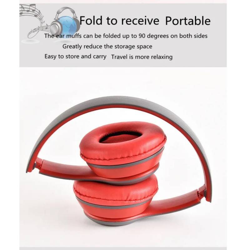 AUDÍFONOS OEM P47 BLUETOOTH DEPORTIVOS PARA IPAD TABLET TELEFONO ROJO - 4