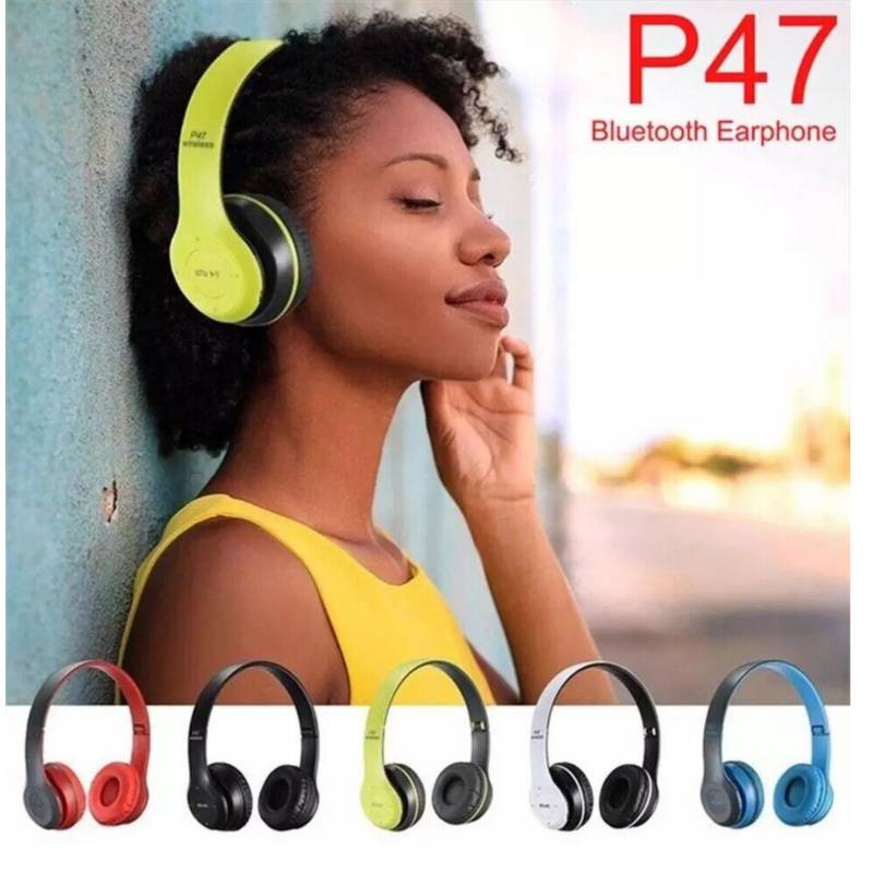 AUDÍFONOS P47 BLUETOOTH DEPORTIVOS PARA IPAD TABLET TELEFONO NEGRO - 6