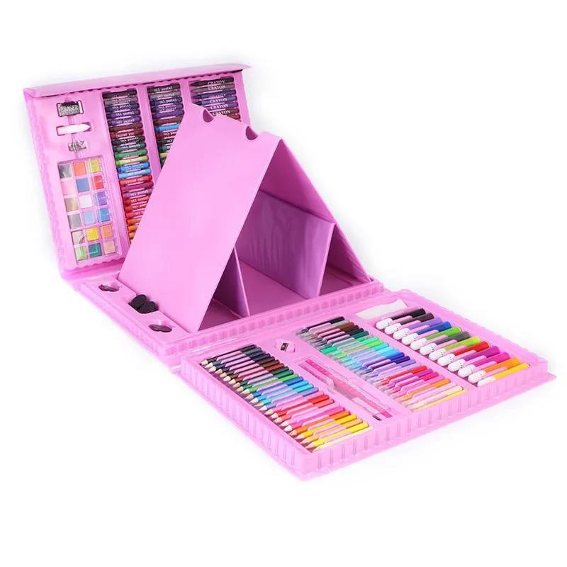 SET ARTE DIBUJO Y PINTURA OEM 208 PIEZAS ROSADO - 3