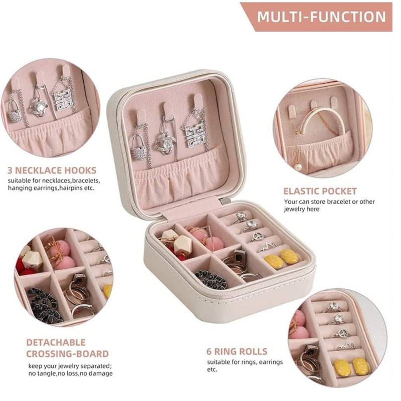 PACK 03 PCS MINI ORGANIZADOR DE JOYAS DE VIAJE PORTÁTIL CON CREMALLERA - 2