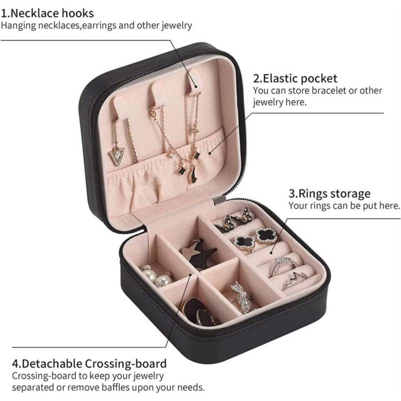 PACK 03 PCS MINI ORGANIZADOR DE JOYAS DE VIAJE PORTÁTIL CON CREMALLERA - 5