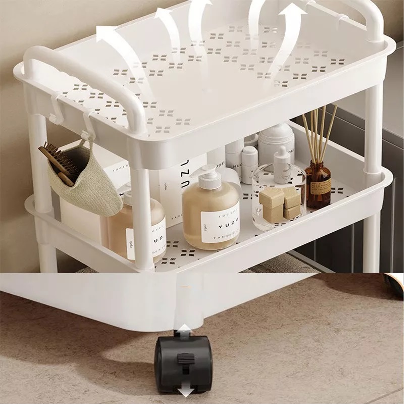 ESTANTE NEGRO ORGANIZADOR MULTIUSO 4 NIVELES CON ASAS Y RUEDAS - 4