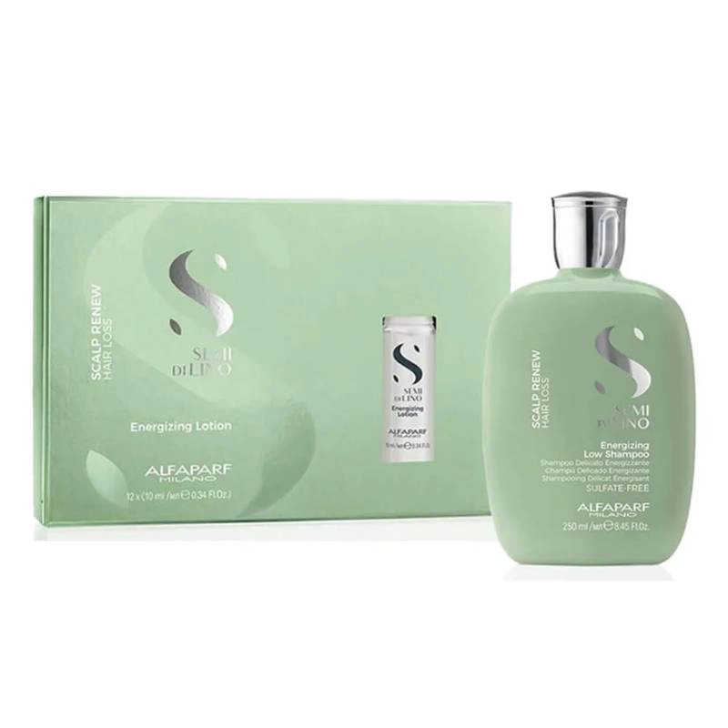 PACK ALFAPARF MILANO SEMI DI LINO ENERGIZING SHAMPOO AMPOLLA ANTICAÍDA - 1
