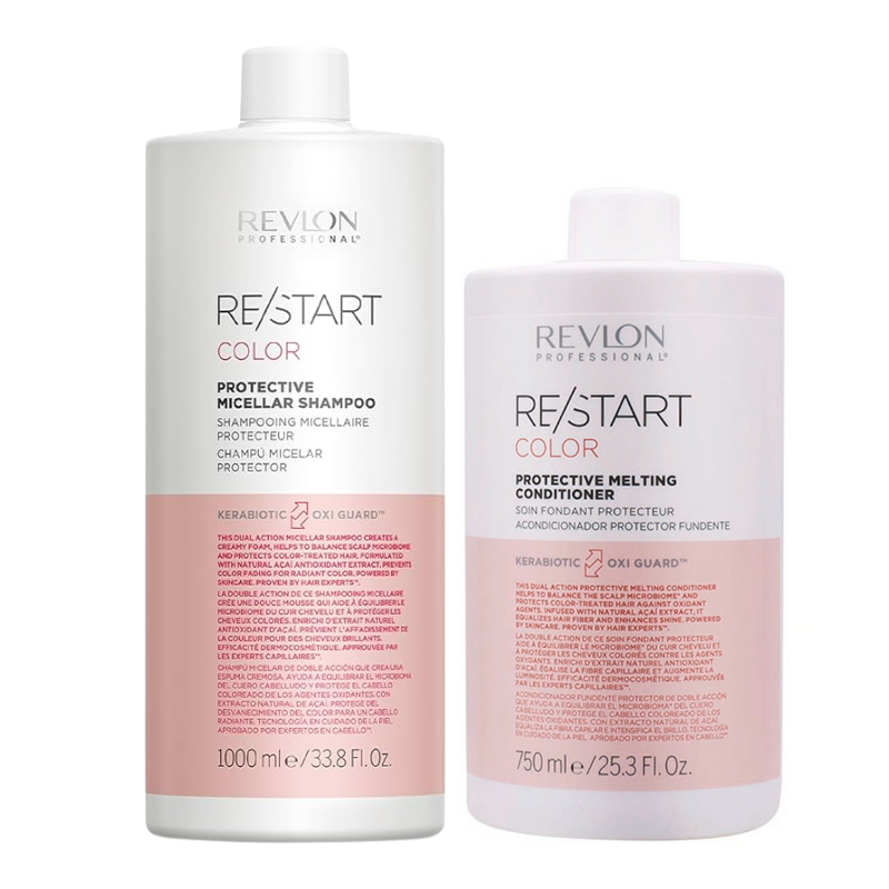 REVLON RESTART - COLOR PROTECTIVE MICELLAR SHAMPOO 1L Y ACONDICIONADOR 750ML - 1